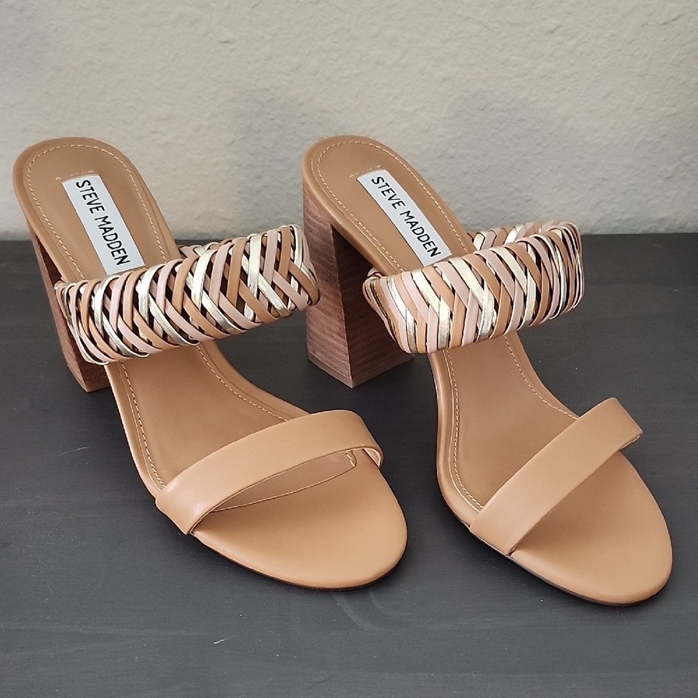 Steve Madden Tan Block Heel Sandals